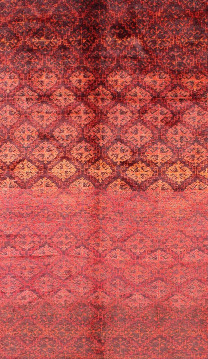 Keivan Woven Arts, H - 1211 - 48, 1950's Semi Antique Tribal Balouchi Rug. This Semi Antique Balouchi rug was woven in 1950 and features a unique all - over design of repeating diamond - shaped motifs in Red , outlined by interconnected latch - hooks. The bo... - Keivan Woven ArtsH - 1211 - 48 - 3778Rug