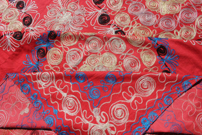 Unusually Large Silk Embroidery Suzani with Soft Red & Beautiful Vivid Colors Embroidery Suzani with Floral Design and Beautiful Vivid Colors. Rug/H - 1306 - 1, Uzbekistan Suzani "Suzani" means needlework and these embroideries are some of the m... - Keivan Woven ArtsH - 1306 - 1 - 12889Rug