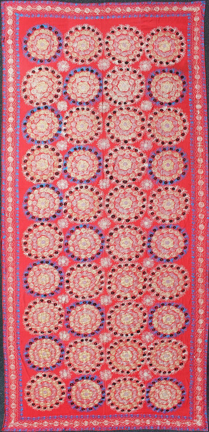 Unusually Large Silk Embroidery Suzani with Soft Red & Beautiful Vivid Colors Embroidery Suzani with Floral Design and Beautiful Vivid Colors. Rug/H - 1306 - 1, Uzbekistan Suzani "Suzani" means needlework and these embroideries are some of the m... - Keivan Woven ArtsH - 1306 - 1 - 12889Rug
