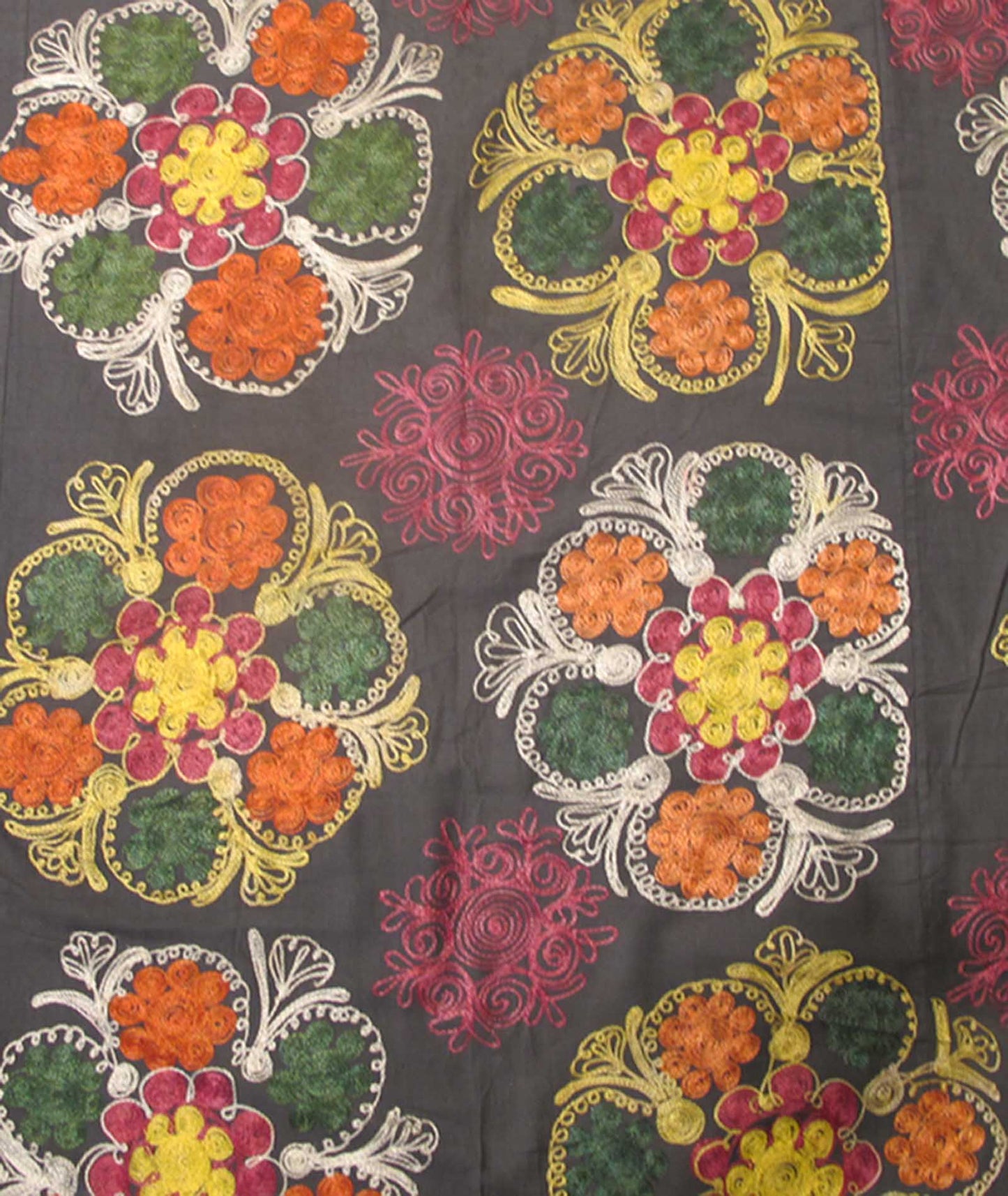 Keivan Woven Arts, H - 1306 - 8 Large Vintage Suzani silk Embroidery Shawl Suzani Vintage Embroidery Measures: 7 x 9'8 "Suzani" means needlework and these embroideries are some of the most characteristic forms of textile art from Central As... - Keivan Woven ArtsH - 1306 - 4 - 4278Rug