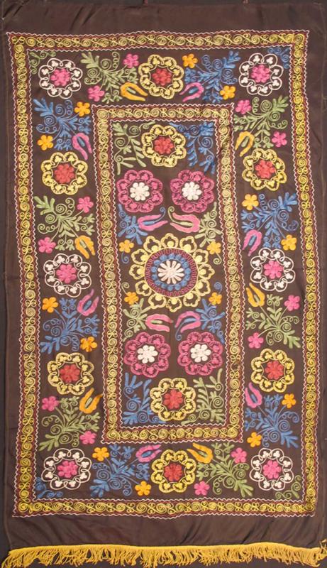 Keivan Woven Arts, H - 1306 - 6, 3'9 x 6'2 Vintage Suzani Embroidery Shawl Suzani Vintage Embroidery "Suzani" means needlework and these embroideries are some of the most characteristic forms of textile art from Central Asia. The mastery o... - Keivan Woven ArtsH - 1306 - 6 - 4284Rug