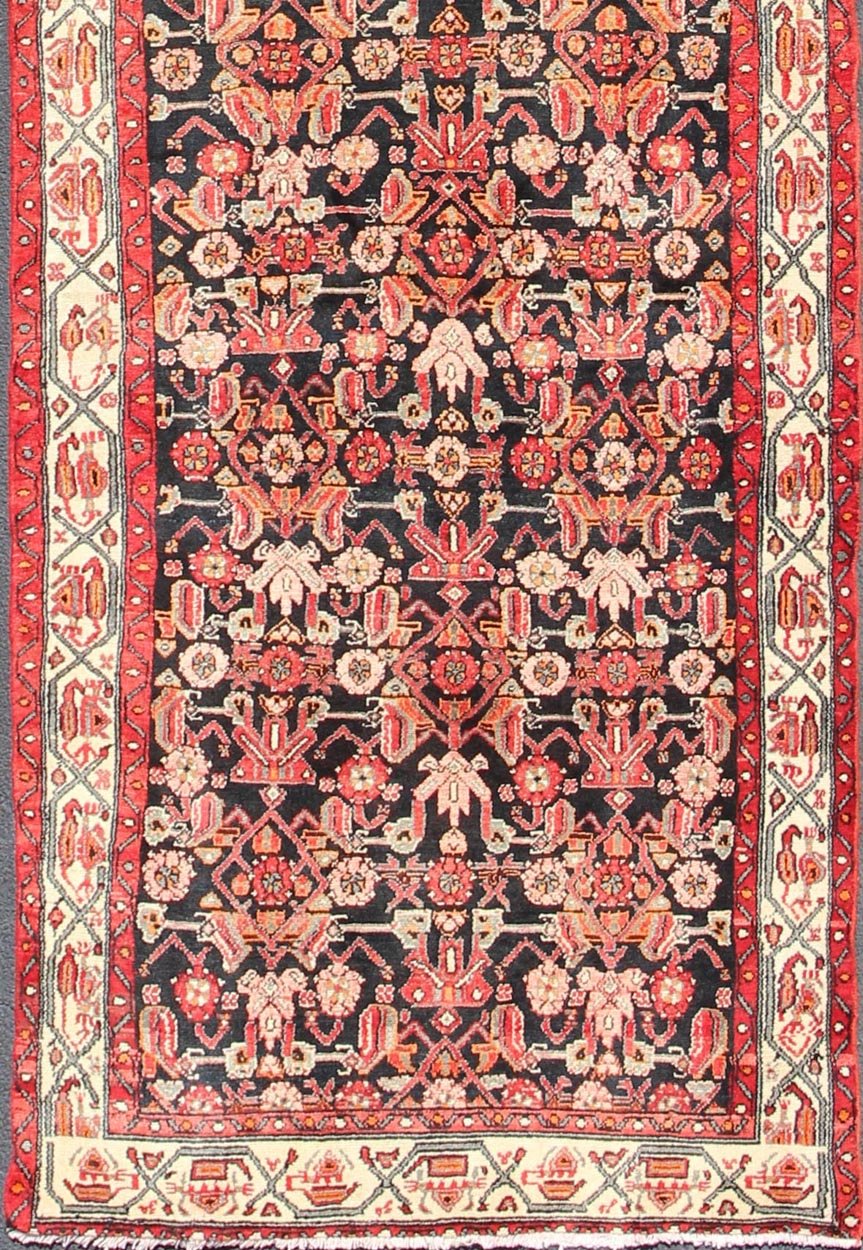 Keivan Woven Arts, H - 501 - 17, 1950's Semi - Antique Malayer Long Runner Rug. This long Semi - Antique Malayer runner (circa 1950) bears a beautiful, expansive, all - over sub geometric design paired with a delightful palette of various shades of onyx, red, cr... - Keivan Woven ArtsH - 501 - 17 - 1322Rug