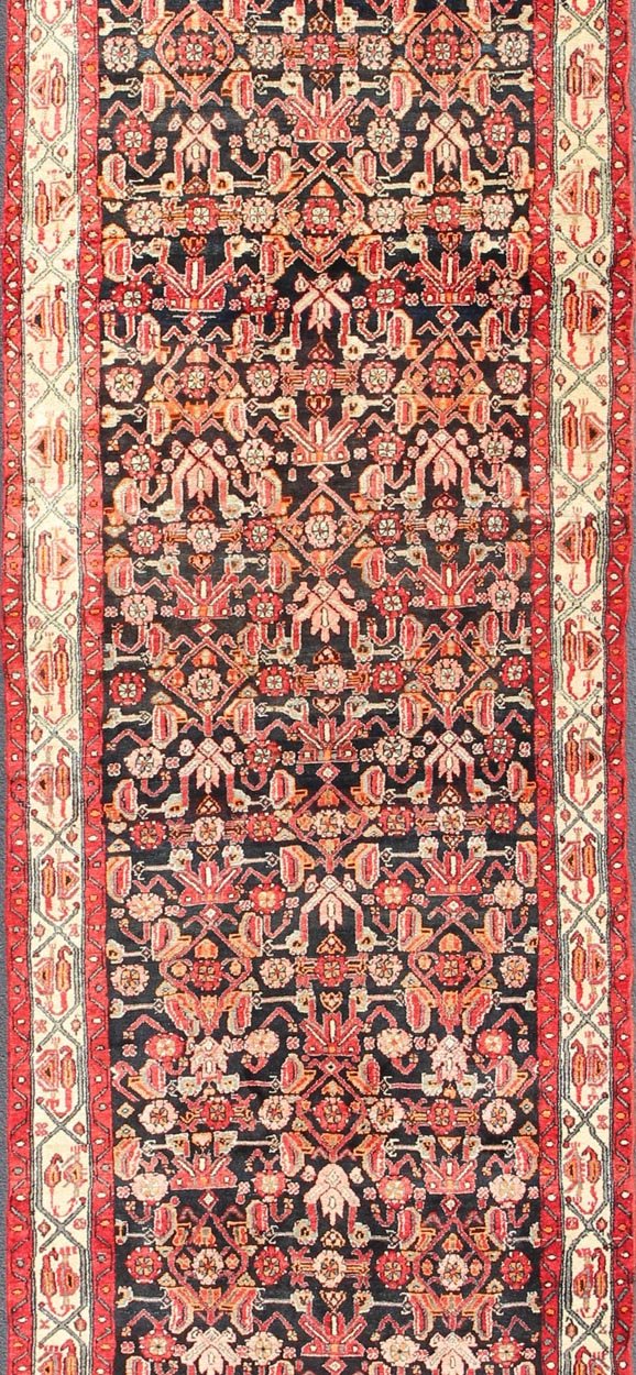 Keivan Woven Arts, H - 501 - 17, 1950's Semi - Antique Malayer Long Runner Rug. This long Semi - Antique Malayer runner (circa 1950) bears a beautiful, expansive, all - over sub geometric design paired with a delightful palette of various shades of onyx, red, cr... - Keivan Woven ArtsH - 501 - 17 - 1322Rug