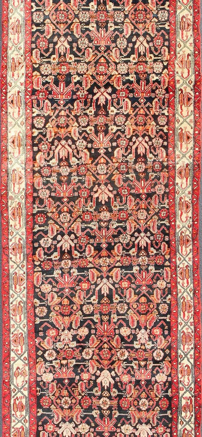 Keivan Woven Arts, H - 501 - 17, 1950's Semi - Antique Malayer Long Runner Rug. This long Semi - Antique Malayer runner (circa 1950) bears a beautiful, expansive, all - over sub geometric design paired with a delightful palette of various shades of onyx, red, cr... - Keivan Woven ArtsH - 501 - 17 - 1322Rug