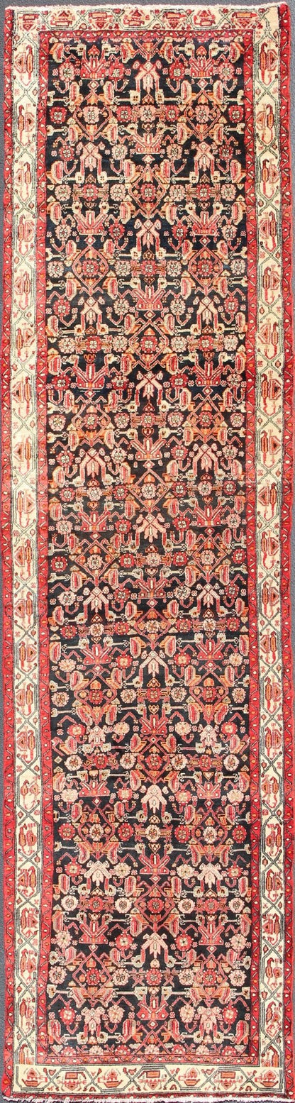 Keivan Woven Arts, H - 501 - 17, 1950's Semi - Antique Malayer Long Runner Rug. This long Semi - Antique Malayer runner (circa 1950) bears a beautiful, expansive, all - over sub geometric design paired with a delightful palette of various shades of onyx, red, cr... - Keivan Woven ArtsH - 501 - 17 - 1322Rug