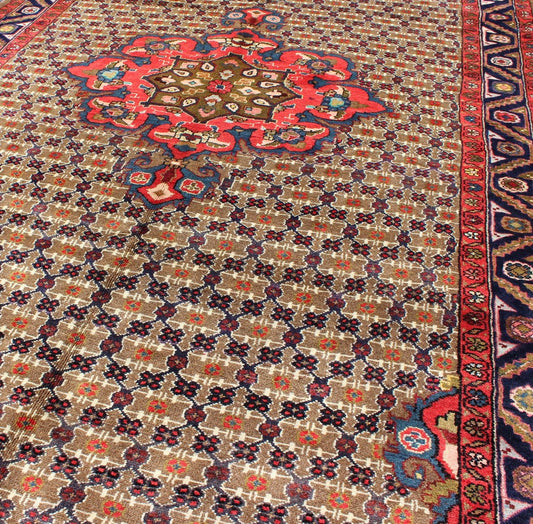 Measures: 4'10" x 9' 6" Country of Origin: Iran Type: Sarab, Hamedan Design: All - Over, Medallion. Classic Keivan Woven Arts rug H - 501 - 49 Persian Rug, Persian Sarab, Hand - Knotted Hamedan Sarab, Herati Rug, Authentic Persian Rug, Authentic S... - Keivan Woven ArtsH - 501 - 49 - 1241Rug