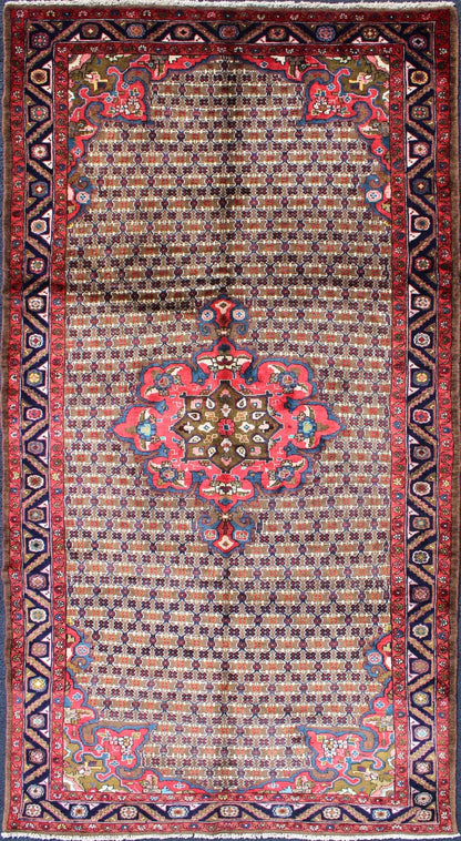 Measures: 4'10" x 9' 6" Country of Origin: Iran Type: Sarab, Hamedan Design: All - Over, Medallion. Classic Keivan Woven Arts rug H - 501 - 49 Persian Rug, Persian Sarab, Hand - Knotted Hamedan Sarab, Herati Rug, Authentic Persian Rug, Authentic S... - Keivan Woven ArtsH - 501 - 49 - 1241Rug