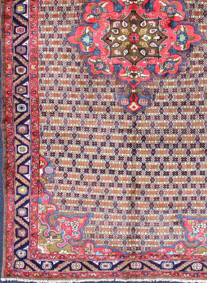 Measures: 4'10" x 9' 6" Country of Origin: Iran Type: Sarab, Hamedan Design: All - Over, Medallion. Classic Keivan Woven Arts rug H - 501 - 49 Persian Rug, Persian Sarab, Hand - Knotted Hamedan Sarab, Herati Rug, Authentic Persian Rug, Authentic S... - Keivan Woven ArtsH - 501 - 49 - 1241Rug