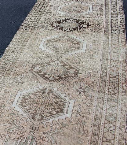 Vintage Persian Karadjeh Runner with Medallions Karadjeh Vintage Runner with Multi - Medallion Design from Persia, rug 510 - 35, country of origin / type: Iran / Karadjeh, circa mid - 20th century This magnificent Persian Karajeh from the mid - 2... - Keivan Woven ArtsH - 510 - 35 - 1330Rug