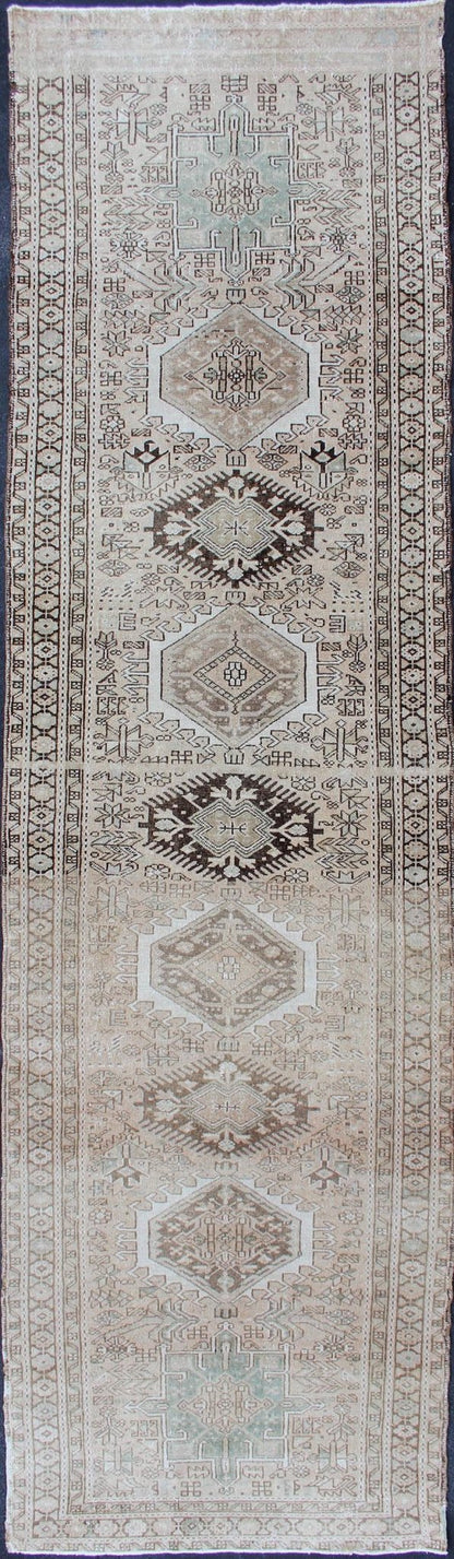 Vintage Persian Karadjeh Runner with Medallions Karadjeh Vintage Runner with Multi - Medallion Design from Persia, rug 510 - 35, country of origin / type: Iran / Karadjeh, circa mid - 20th century This magnificent Persian Karajeh from the mid - 2... - Keivan Woven ArtsH - 510 - 35 - 1330Rug