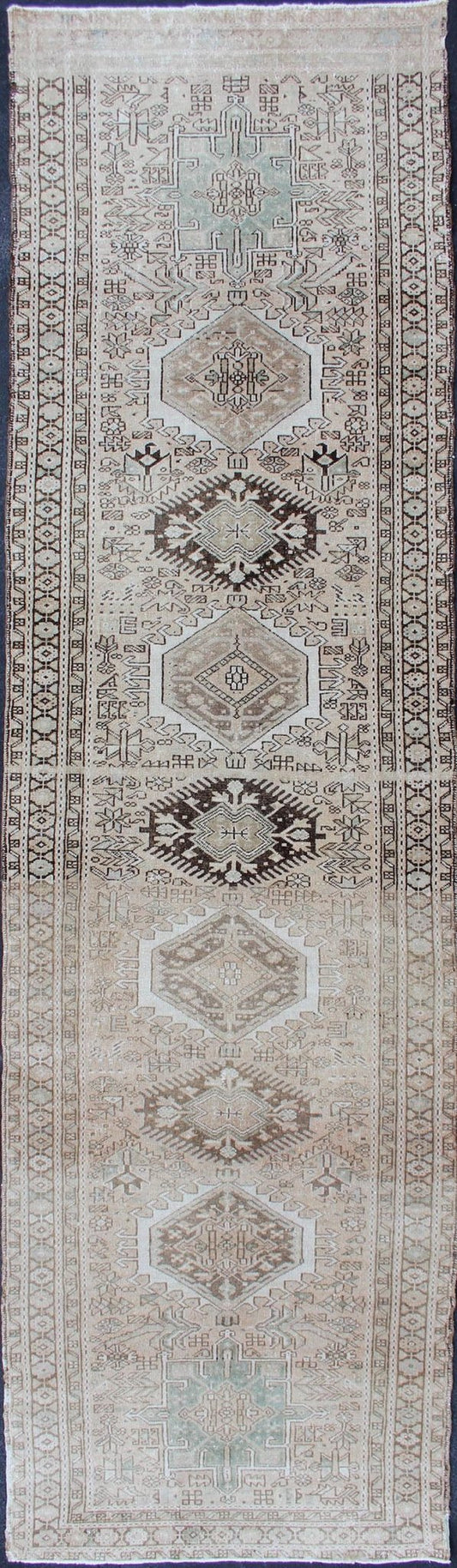 Vintage Persian Karadjeh Runner with Medallions Karadjeh Vintage Runner with Multi - Medallion Design from Persia, rug 510 - 35, country of origin / type: Iran / Karadjeh, circa mid - 20th century This magnificent Persian Karajeh from the mid - 2... - Keivan Woven ArtsH - 510 - 35 - 1330Rug