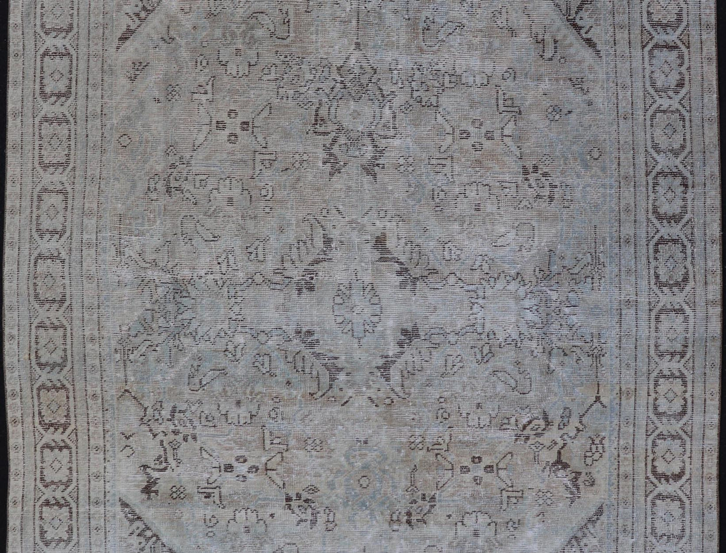 Vintage Persian Mahal Rug with Sub - Geometric Design With Small Medallion Keivan Woven Arts / Country of origin: Iran; Type: Mahal; Design: Diamond Medallion, Floral Medallion; Keivan Woven Arts: Rug H - 701 - 03. Measures: 7'0 x 9'11 This vintag... - Keivan Woven ArtsH - 701 - 03 - 1269Rug