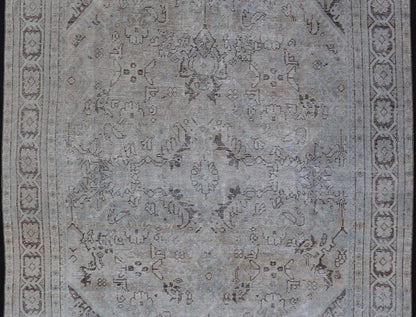 Vintage Persian Mahal Rug with Sub - Geometric Design With Small Medallion Keivan Woven Arts / Country of origin: Iran; Type: Mahal; Design: Diamond Medallion, Floral Medallion; Keivan Woven Arts: Rug H - 701 - 03. Measures: 7'0 x 9'11 This vintag... - Keivan Woven ArtsH - 701 - 03 - 1269Rug