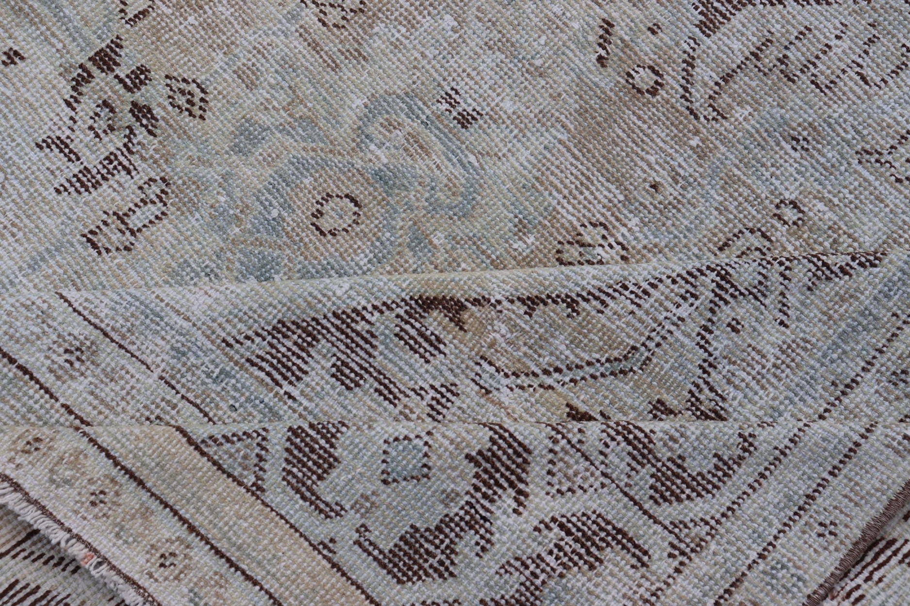Vintage Persian Mahal Rug with Sub - Geometric Design With Small Medallion Keivan Woven Arts / Country of origin: Iran; Type: Mahal; Design: Diamond Medallion, Floral Medallion; Keivan Woven Arts: Rug H - 701 - 03. Measures: 7'0 x 9'11 This vintag... - Keivan Woven ArtsH - 701 - 03 - 1269Rug