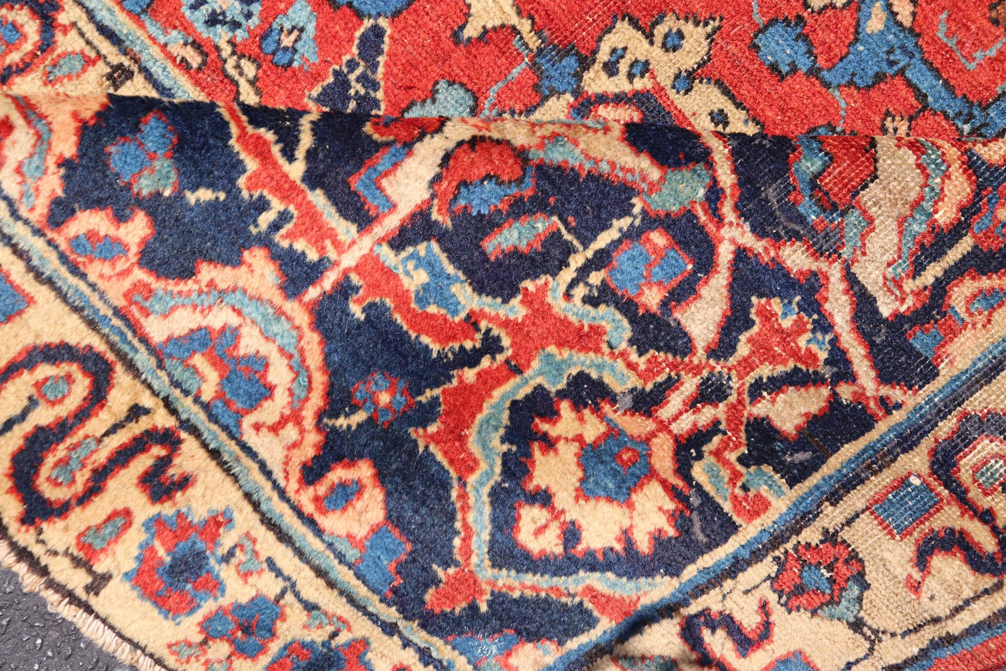 Antique Tabriz Rug with All Over Design in Rust Red, Blue's, Yellow, and L. Blue. Keivan Woven Arts / rug H8 - 0601, country of origin / type: Iran / Tabriz, circa 1910s. Measures: 9'7 x 13'3. This unique and compelling antique Tabriz was w... - Keivan Woven ArtsH8 - 0601 - 3005Rug