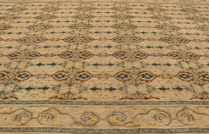 Grandiose Spanish Rug in Gold, Yellow, Green and Raffia Colors, kwarugs, H8 - 0602. Vintage Spanish Large Rug This golden masterpiece was expertly handcrafted in Spain during the early part of the 20th Century. The field's multi - faceted colors pla... - Keivan Woven ArtsH8 - 0602 - 335Rug