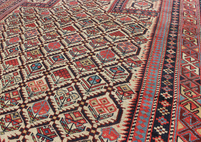 Antique 19th Century Caucasian Shirvan Rug with Prayer Design in Ivory. Keivan Woven Arts / rug H8 - 1002, country of origin / type: Caucus / Caucasian, circa 1870. Measures: 4'0 x 4'10. A late 19th century Shirvan prayer rug with all - over paisley ... - Keivan Woven ArtsH8 - 1002 - 3053Rug