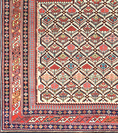 Antique 19th Century Caucasian Shirvan Rug with Prayer Design in Ivory. Keivan Woven Arts / rug H8 - 1002, country of origin / type: Caucus / Caucasian, circa 1870. Measures: 4'0 x 4'10. A late 19th century Shirvan prayer rug with all - over paisley ... - Keivan Woven ArtsH8 - 1002 - 3053Rug