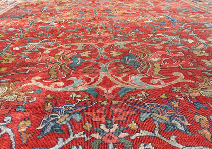 Colorful Antique Persian Sultanabad Rug with All Over Design in Jewel tones. Exceptional, antique Persian Sultanabad rug. Keivan Woven Arts / rug V21 - 0308 - 151, country of origin / type: Iran / Kerman , circa 1900. Measures: 8'1 x 9'10. ... - Keivan Woven ArtsH8 - 1110 - 1572Rug