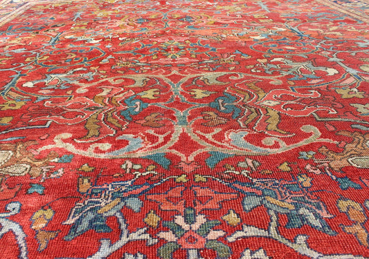 Colorful Antique Persian Sultanabad Rug with All Over Design in Jewel tones. Exceptional, antique Persian Sultanabad rug. Keivan Woven Arts / rug V21 - 0308 - 151, country of origin / type: Iran / Kerman , circa 1900. Measures: 8'1 x 9'10. ... - Keivan Woven ArtsH8 - 1110 - 1572Rug