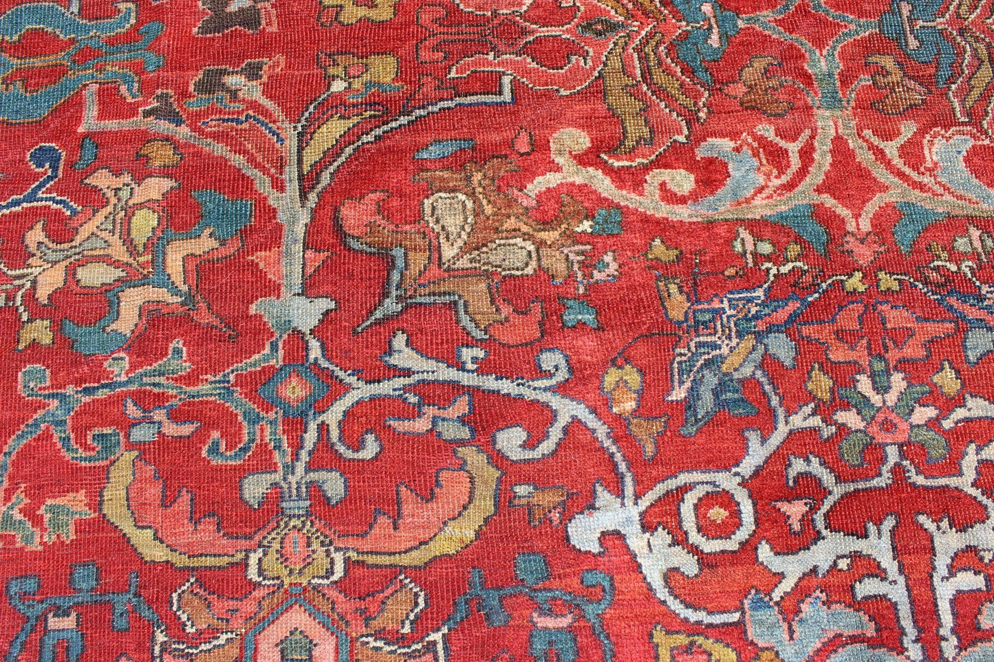Colorful Antique Persian Sultanabad Rug with All Over Design in Jewel tones. Exceptional, antique Persian Sultanabad rug. Keivan Woven Arts / rug V21 - 0308 - 151, country of origin / type: Iran / Kerman , circa 1900. Measures: 8'1 x 9'10. ... - Keivan Woven ArtsH8 - 1110 - 1572Rug