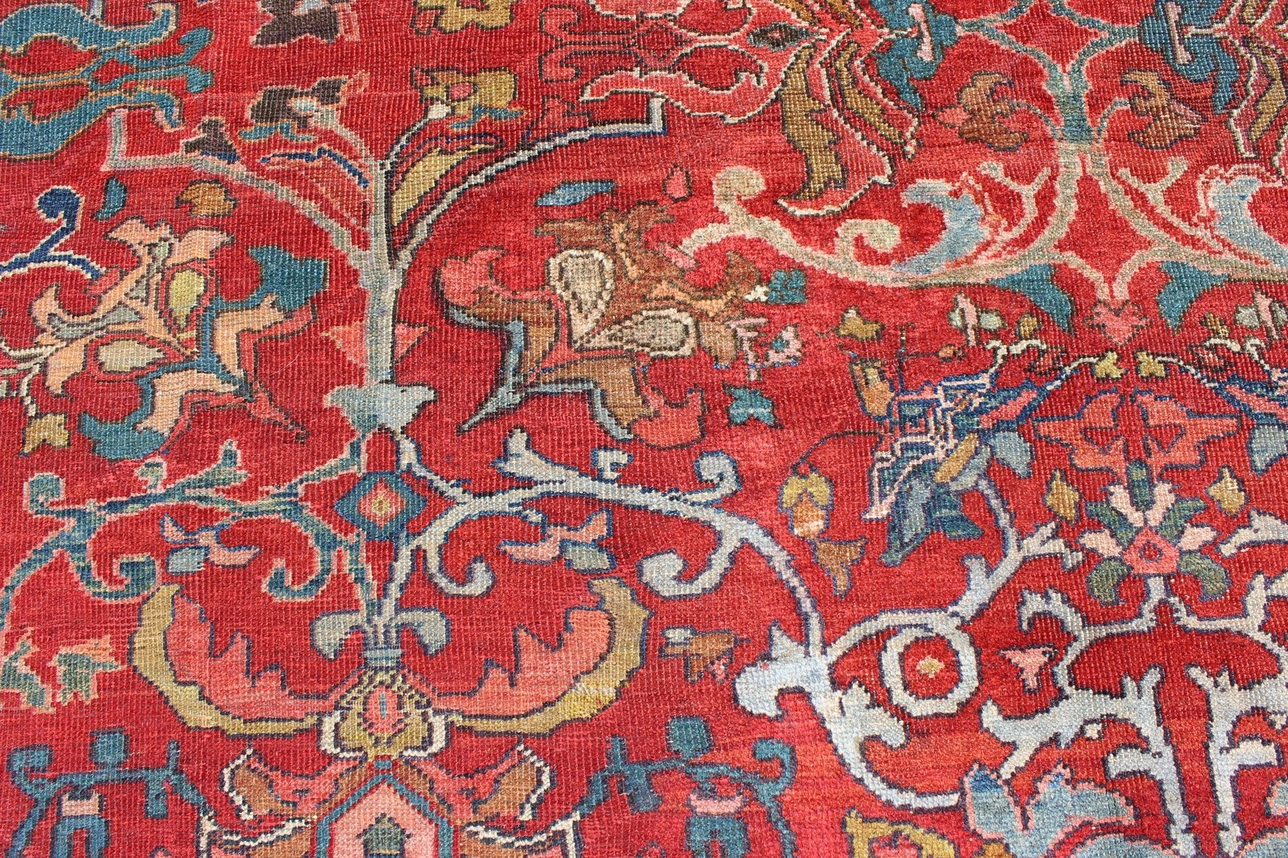 Colorful Antique Persian Sultanabad Rug with All Over Design in Jewel tones. Exceptional, antique Persian Sultanabad rug. Keivan Woven Arts / rug V21 - 0308 - 151, country of origin / type: Iran / Kerman , circa 1900. Measures: 8'1 x 9'10. ... - Keivan Woven ArtsH8 - 1110 - 1572Rug