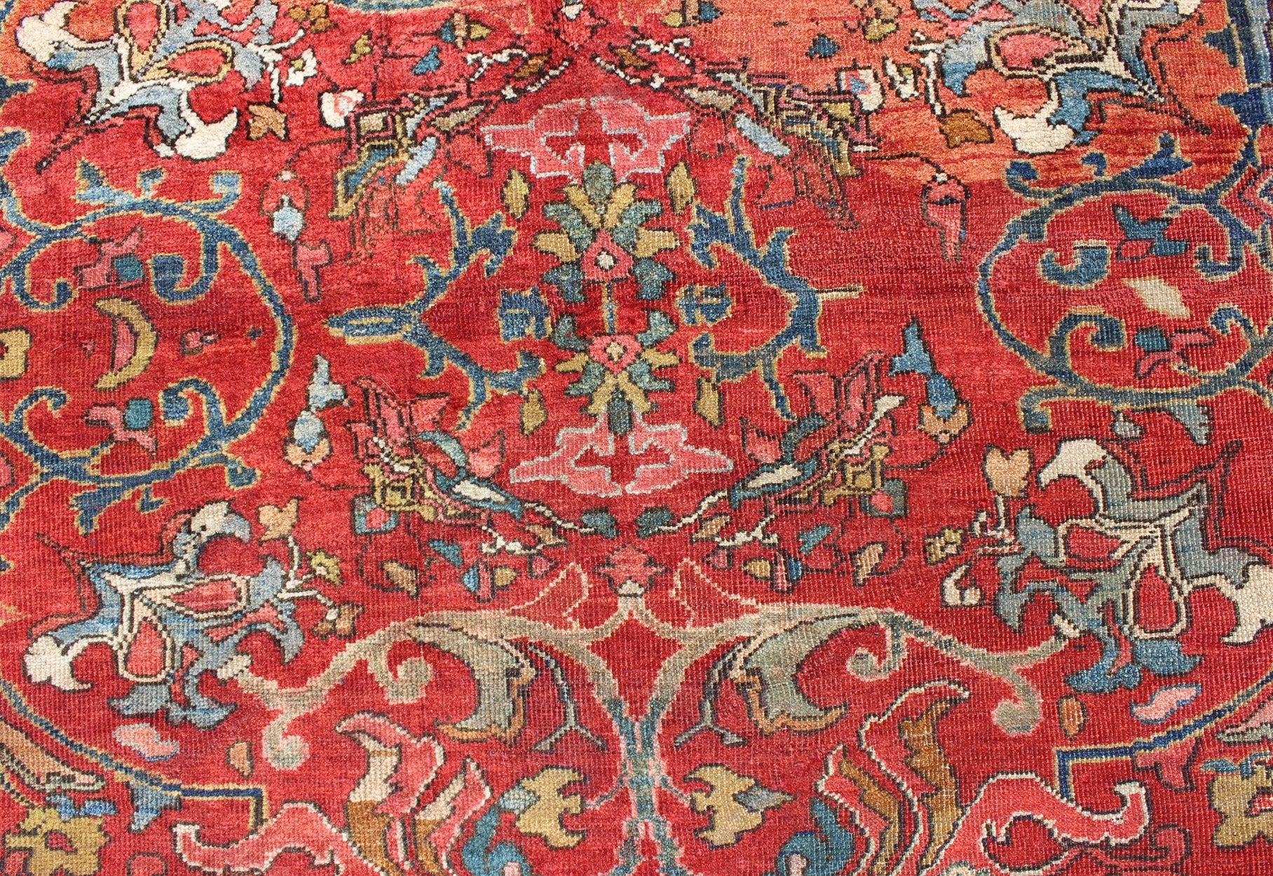 Colorful Antique Persian Sultanabad Rug with All Over Design in Jewel tones. Exceptional, antique Persian Sultanabad rug. Keivan Woven Arts / rug V21 - 0308 - 151, country of origin / type: Iran / Kerman , circa 1900. Measures: 8'1 x 9'10. ... - Keivan Woven ArtsH8 - 1110 - 1572Rug