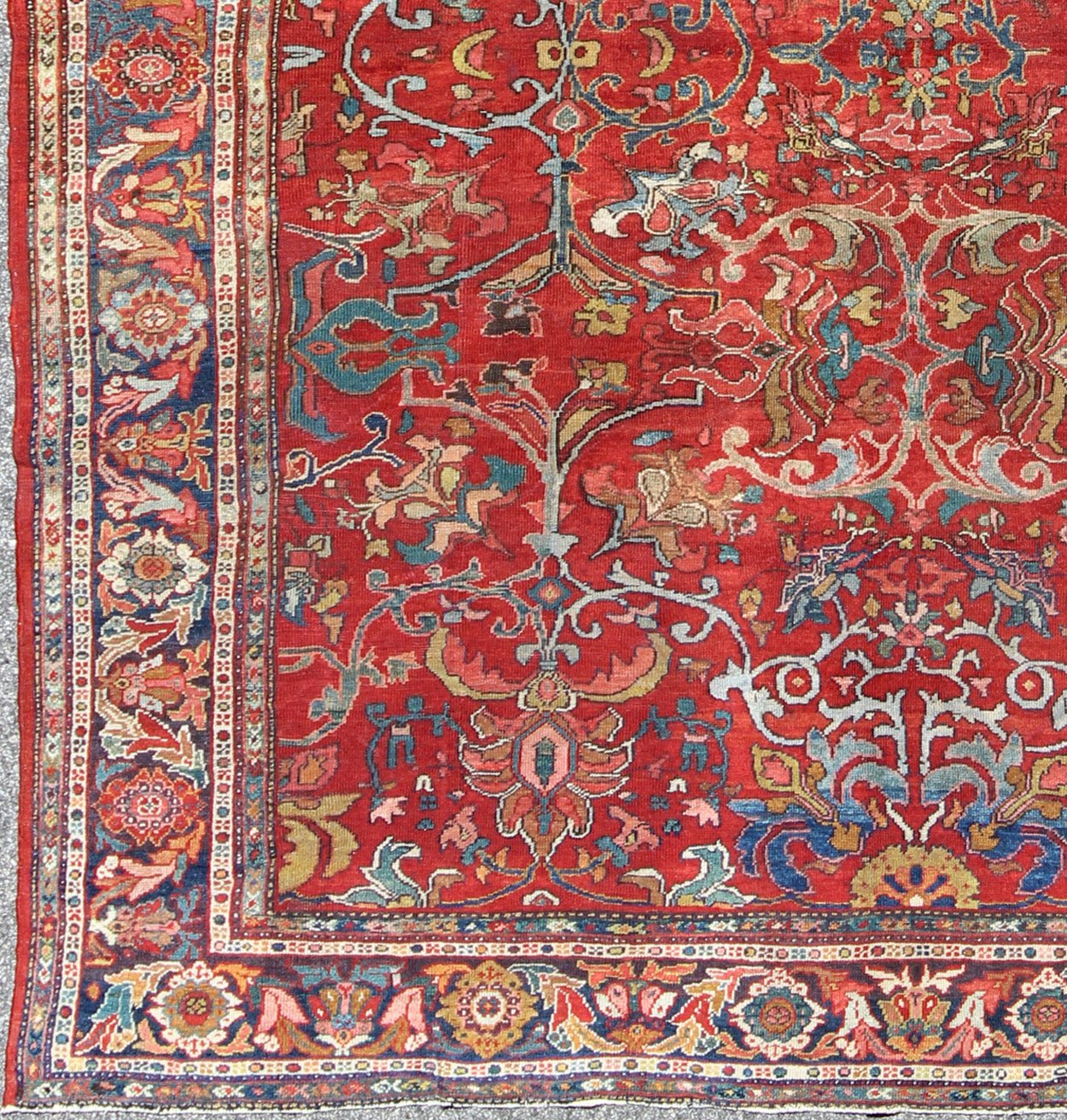 Colorful Antique Persian Sultanabad Rug with All Over Design in Jewel tones. Exceptional, antique Persian Sultanabad rug. Keivan Woven Arts / rug V21 - 0308 - 151, country of origin / type: Iran / Kerman , circa 1900. Measures: 8'1 x 9'10. ... - Keivan Woven ArtsH8 - 1110 - 1572Rug