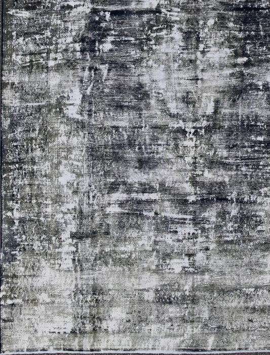 Distressed Vintage Persian Rug with Abstract Design in Dark Blue, Green & Gray & White. Measures: 9'6 x 12'8 Distressed vintage Persian Rug with Modern abstract Design in gray, Charcoal and White colors. Vintage distressed Persian rug, fo... - Keivan Woven ArtsHAR - 156 - 8237Rug