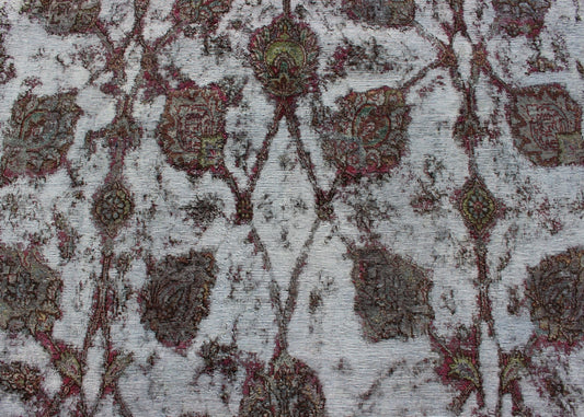 Distressed Vintage Persian Rug with Repeating Vines Pattern in Jewel Colors Measures: 10' x 15'10. Distressed vintage Persian large abstract Rug with Hi - Low Design/ and abstract design in Jewel colors. Vintage distressed Persian rug, fo... - Keivan Woven ArtsHAR - 220 - 8245
