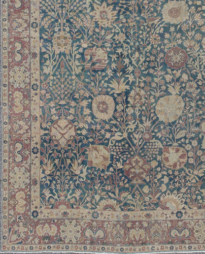 Stunning Antique Indian Agra 19th Century Vase Carpet in Teal Background, Agra Vase Carpet, Persian Vase Rug. kwarugs / HAS - 5488, Kerman Vase Carpet. 18th and 19th Century Antique Vase Carpet. Antique vase Kerman rugs from are special, consider... - Keivan Woven ArtsHAS - 5488 - 2476Rug