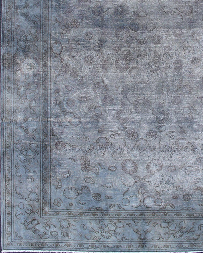 Vintage Indian Amritsar Rug in Gray Tones and Brown Highlights by Keivan Woven Arts Keivan Woven Arts - Midcentury vintage Indian distressed Amritsar rug in shades of gray, keivan Woven Arts/ rug HAS - 6277, country of origin / type: Indian / Amri... - Keivan Woven ArtsHAS - 6277 - 1913Rug