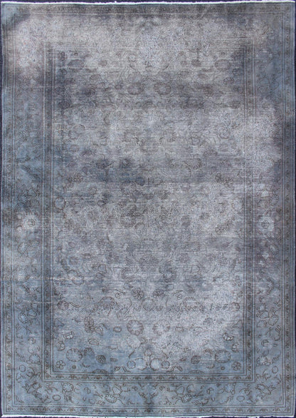 Vintage Indian Amritsar Rug in Gray Tones and Brown Highlights by Keivan Woven Arts Keivan Woven Arts - Midcentury vintage Indian distressed Amritsar rug in shades of gray, keivan Woven Arts/ rug HAS - 6277, country of origin / type: Indian / Amri... - Keivan Woven ArtsHAS - 6277 - 1913Rug