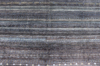 Large Modern Rug with Transitional Design in Shades of Black, Greens and Blue's. Keivan Woven Arts /origin/ India Circa / 2020 - Rug/ HUY - 99SK601 / 21st Century. Measures: 12'1 x 16'0 This fine hand - woven Modern Transitional rug features a beauti... - Keivan Woven ArtsHUY - 99SK601 - 25200Rug