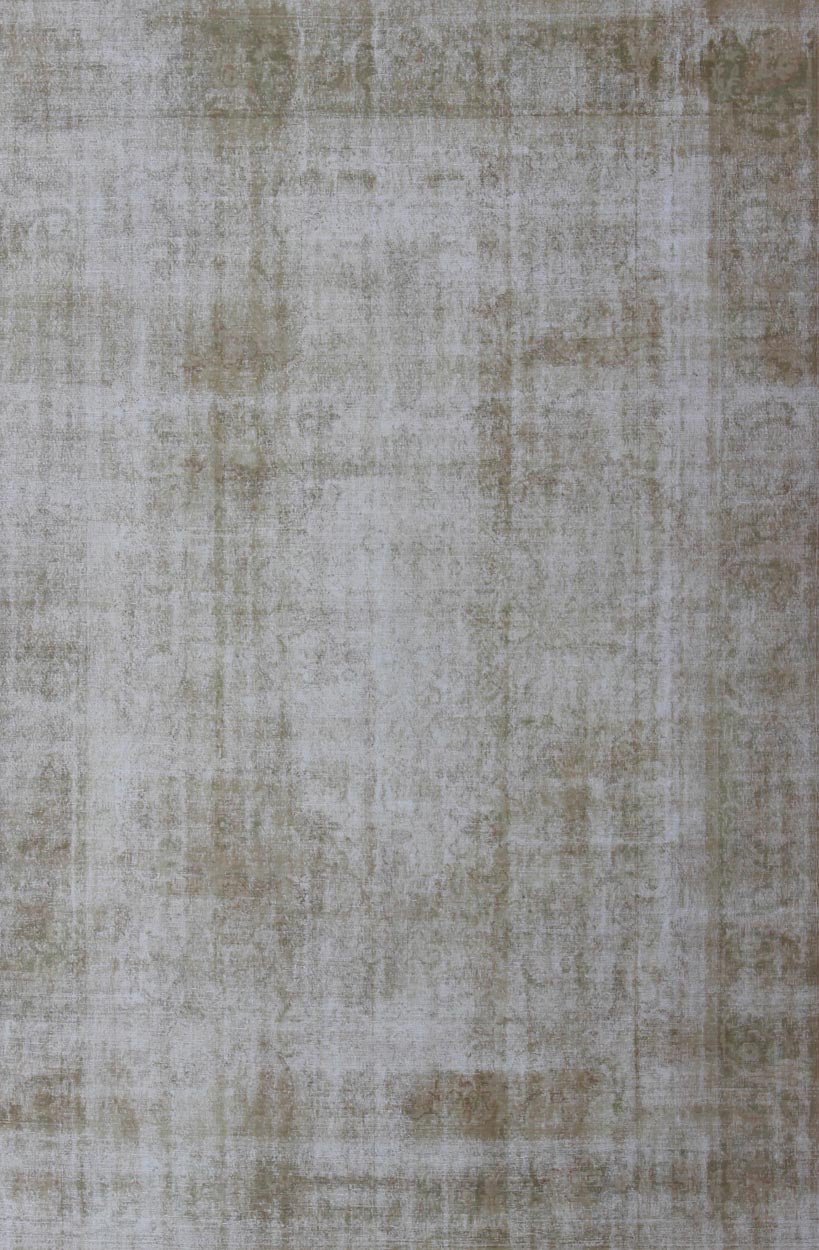 Vintage Distressed Amritsar with All Over Design in Light Green kwarugs This rug was woven in India during the second quarter of 20th century. The acidic yellow/green tones and neutral hues of this Indian Amritsar rug play off each other amidst ... - Keivan Woven ArtsI - 0401 - 1917Rug