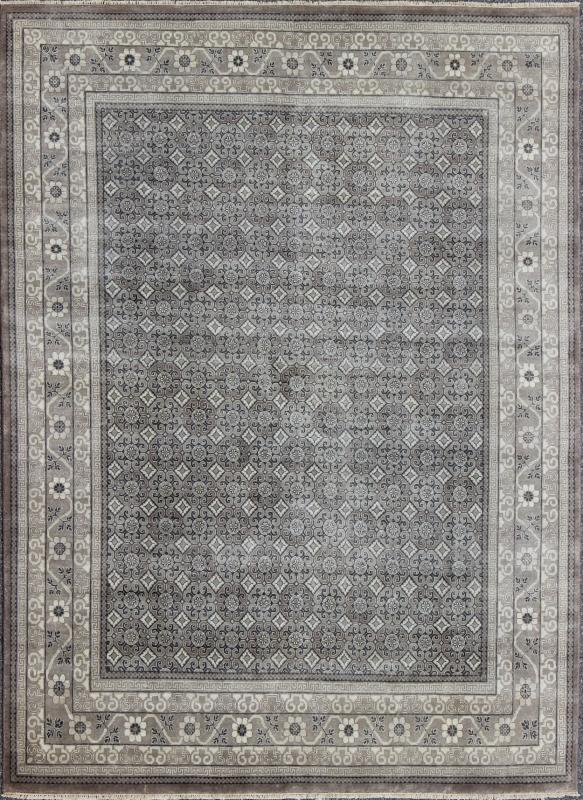 Keivan Woven Arts Fine Weave Khotan Design Rug in Gray Size 9'2 X 12'0. This finely woven hand made wool Khotan rug is made with contemporary colors, gray, charcoal and neutrals with an all over geometric design Keivan Woven Arts, I... - Keivan Woven ArtsIN - BAM - 59076 - 8307Rug