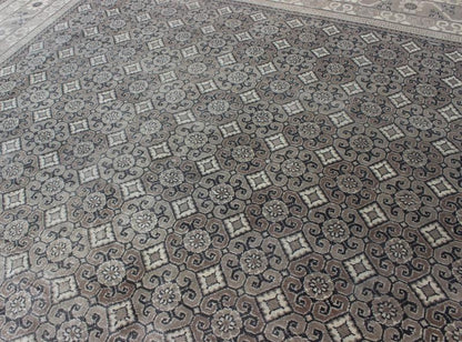 Keivan Woven Arts Fine Weave Khotan Design Rug in Gray Size 9'2 X 12'0. This finely woven hand made wool Khotan rug is made with contemporary colors, gray, charcoal and neutrals with an all over geometric design Keivan Woven Arts, I... - Keivan Woven ArtsIN - BAM - 59076 - 8307Rug