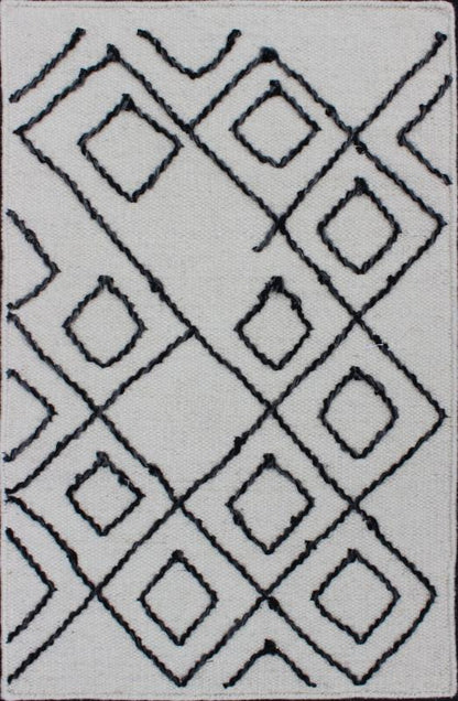 WHITE/BLACK - Keivan Woven ArtsIN - IAG - 107 - 1574 - White - Black - 7665Rug