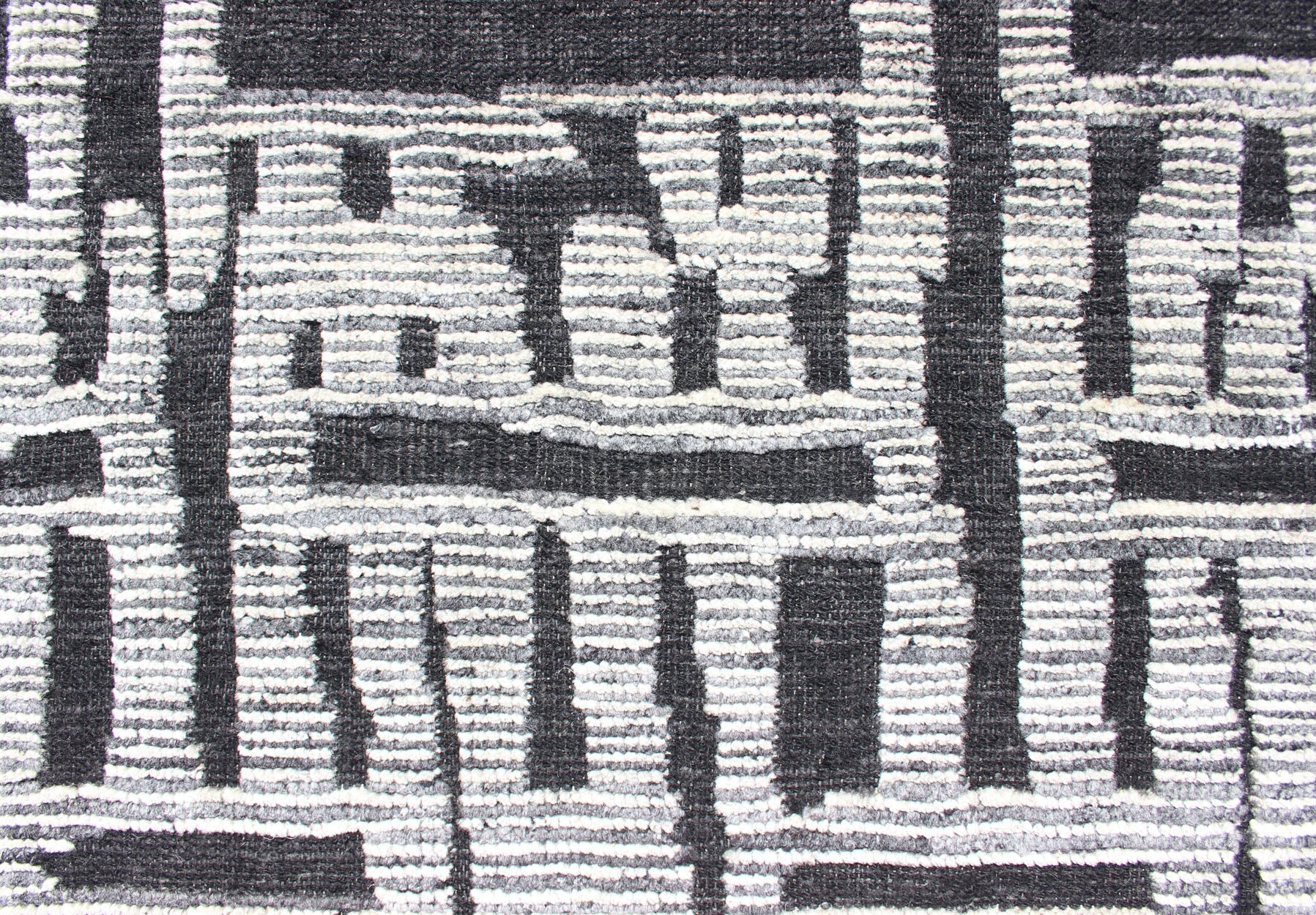 Sub - Geometric Abstract Design Modern Casual Rug in Black and Cream. Country of Origin: India; Type: Modern, Minimal; Design: Diamond, Stripes, Abstract; Keivan Woven Arts: rug IN - ILM - 1462. Measures: 8'3 x 9'7 This unique piece features asymmetri... - Keivan Woven ArtsIN - ILM - 1462 - KCH - 0073 - 19 - 13466