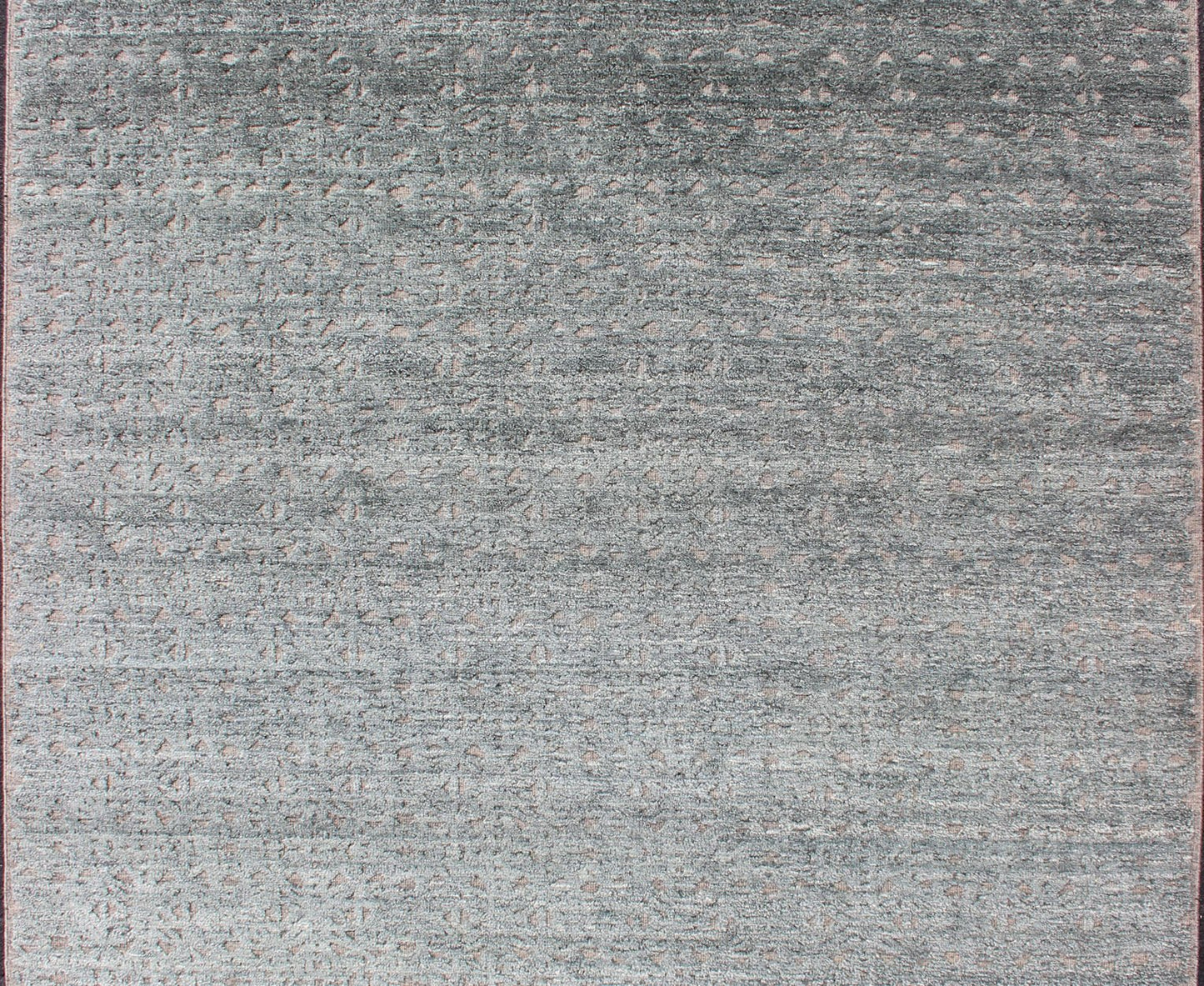 Keivan Woven Arts Hi - Low Pile in Moroccan Design In Light Greens. Keivan Woven Arts rug/IN - ILM - 1467 Early 21st Century Hand Knotted. Measures: 8'2 x 9'10 This shades of green modern Indian rug was hand - knotted during the 2010's. With neutral co... - Keivan Woven ArtsIN - ILM - 1467 - CB - 6182 - G - 14040Rug