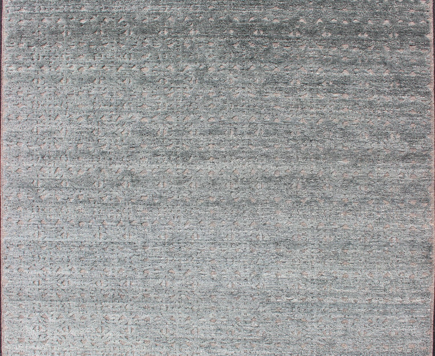 Keivan Woven Arts Hi - Low Pile in Moroccan Design In Light Greens. Keivan Woven Arts rug/IN - ILM - 1467 Early 21st Century Hand Knotted. Measures: 8'2 x 9'10 This shades of green modern Indian rug was hand - knotted during the 2010's. With neutral co... - Keivan Woven ArtsIN - ILM - 1467 - CB - 6182 - G - 14040Rug