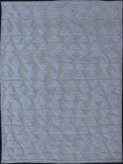 Abstract Modern Area Rug in L. Blue, Taupe, Beige With Minimalist Design, Country of Origin: India; Type: Modern, Minimal; Design: Abstract, Minimalist; Keivan Woven Arts/ Rug/ IN - ILM - 158 - LPT - 60 Measures 4'8 x 6'9 This modern piece featu... - Keivan Woven ArtsIN - ILM - 158 - LPT - 60 - 20976Rug
