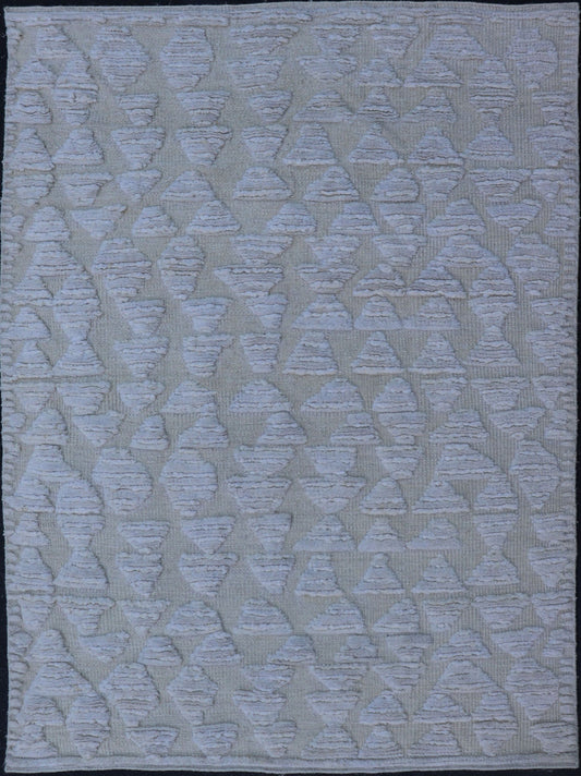 Abstract Modern Area Rug in L. Blue, Taupe, Beige With Minimalist Design, Country of Origin: India; Type: Modern, Minimal; Design: Abstract, Minimalist; Keivan Woven Arts/ Rug/ IN - ILM - 158 - LPT - 60 Measures 4'8 x 6'9 This modern piece featu... - Keivan Woven ArtsIN - ILM - 158 - LPT - 60 - 20976Rug