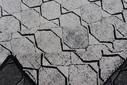 All - Over Geometric Modern Large Rug in Ivory and Black Measures 9'0 x 12'0 This modern rug features a field of a ivory with a simple geometric design lined by black. The design is a minimalistic, repeating pattern of octagons panelin... - Keivan Woven ArtsIN - ILM - 161 - MK - 6335 - 20982Rug