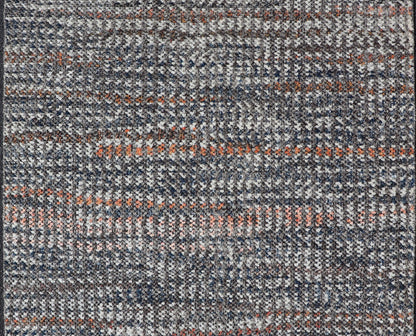 Modern Hand Knotted Abstract Rug in Multicolor And All - Over Design Measures 4'8 x 9'11 This interesting piece features a dark ebony field, beautifully blended with orange, red, gray and cream. Like many modern rugs, this piece does n... - Keivan Woven ArtsIN - ILM - 163 - MN - 2600 - 20916