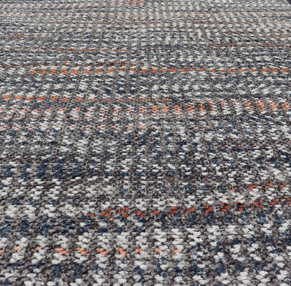 Modern Hand Knotted Abstract Rug in Multicolor And All - Over Design Measures 4'8 x 9'11 This interesting piece features a dark ebony field, beautifully blended with orange, red, gray and cream. Like many modern rugs, this piece does n... - Keivan Woven ArtsIN - ILM - 163 - MN - 2600 - 20916