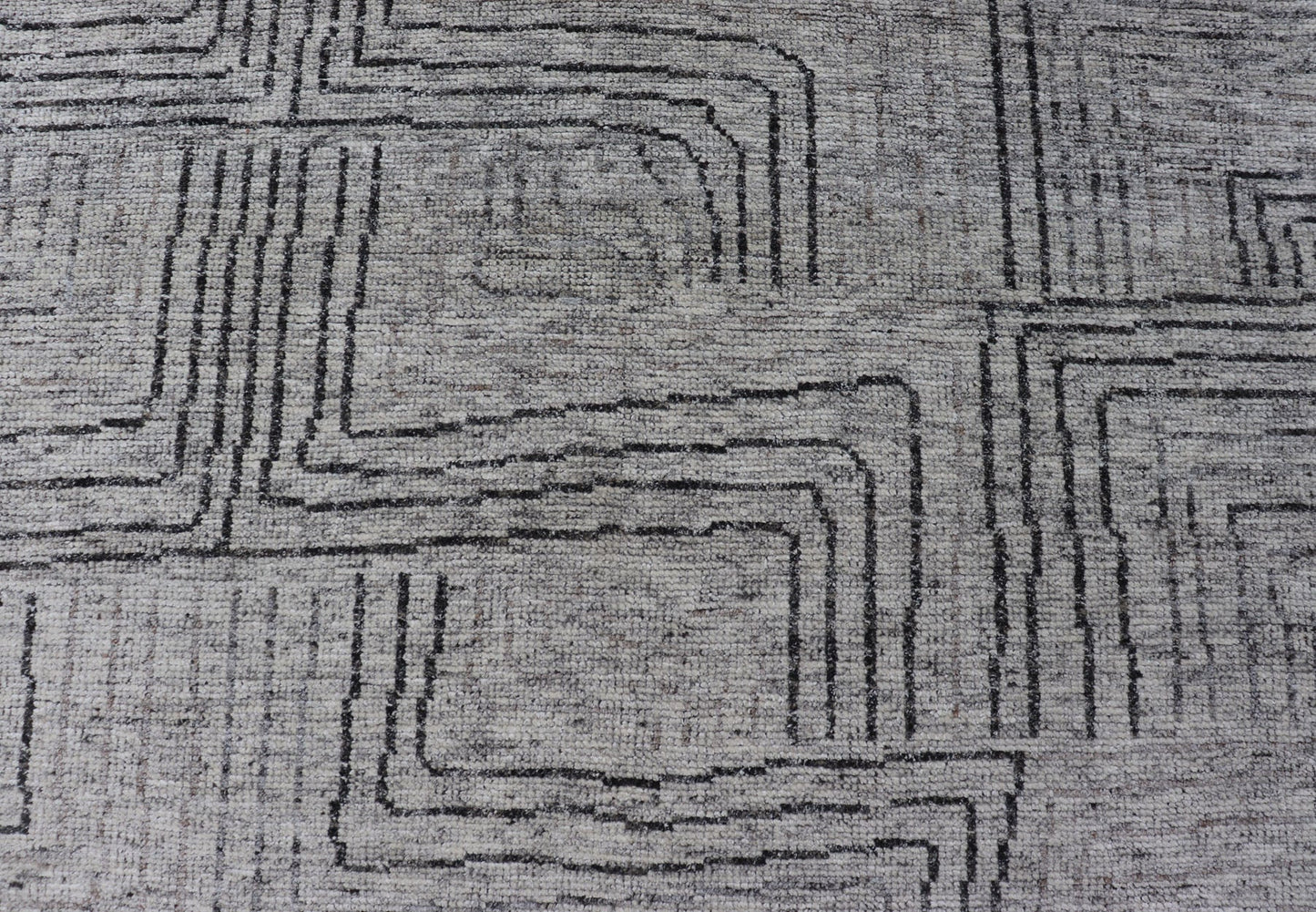 Indian Modern Hand Knotted Design With All Neutral Colored Wool Area Rug Measures 6 x 8'8 This modern area rug features varying shades of gray in the field, blending neutrals into a near - homogenous color. The simple design vines all - ove... - Keivan Woven ArtsIN - ILM - 167 - VT - 516 - 21096