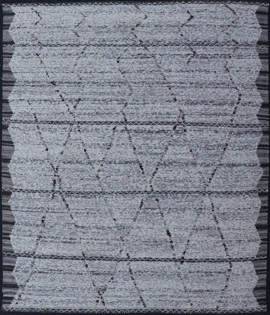 All - Neutral Modern Rug in Off White, Gray and Black Diamond Minimalist Design. Country of Origin: India; Type: Modern; Design: Diamond, Minimal; Keivan Woven Arts: rug IN - ILM - 171 - MFL - 0007; Indian All - Neutral Modern Large Area Rug Measures 8'1 x ... - Keivan Woven ArtsIN - ILM - 171 - MFL - 0007 - 21000