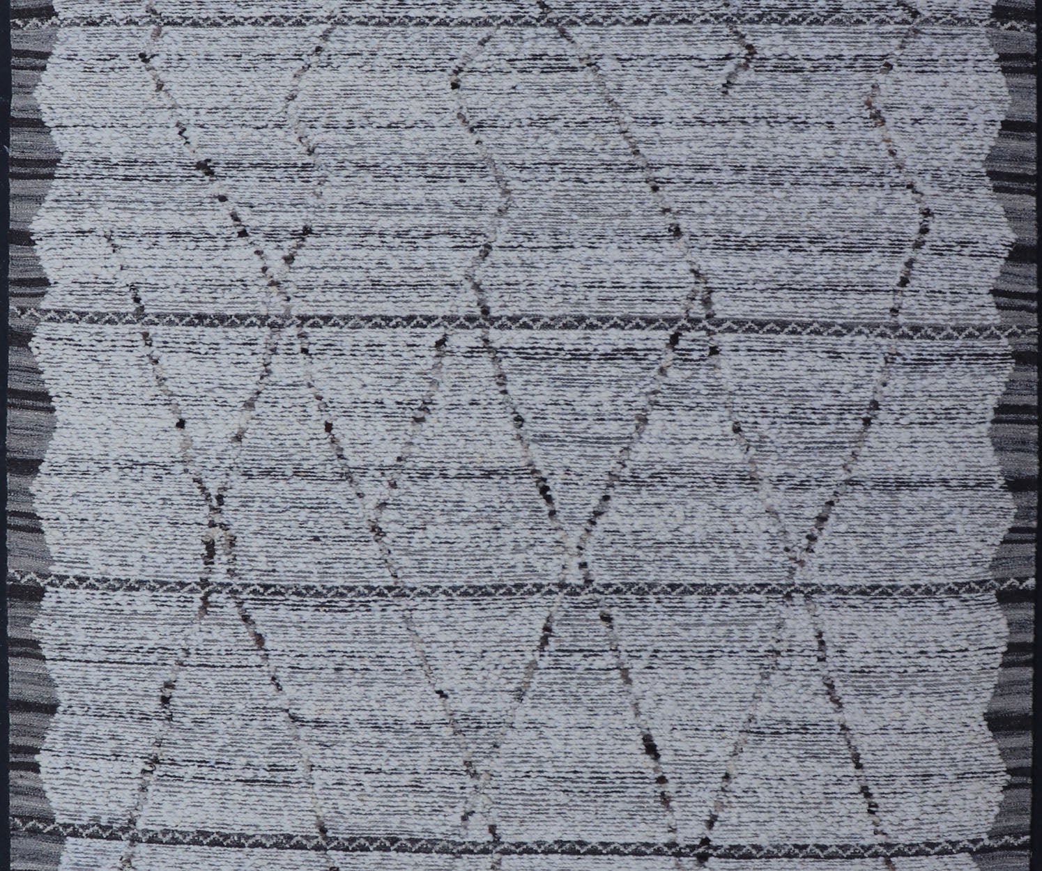 All - Neutral Modern Rug in Off White, Gray and Black Diamond Minimalist Design. Country of Origin: India; Type: Modern; Design: Diamond, Minimal; Keivan Woven Arts: rug IN - ILM - 171 - MFL - 0007; Indian All - Neutral Modern Large Area Rug Measures 8'1 x ... - Keivan Woven ArtsIN - ILM - 171 - MFL - 0007 - 21000Rug