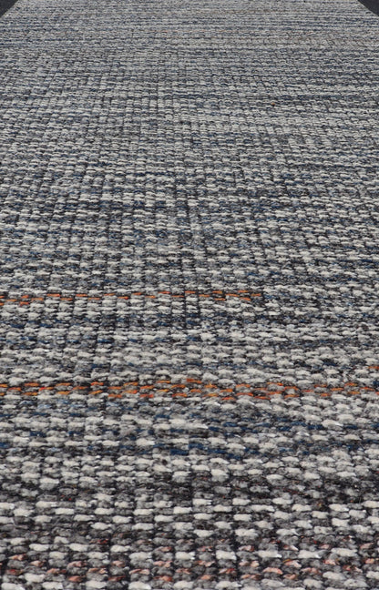 Abstract Hand Knotted Modern Indian Runner in Multi - Colored Wool Measures 4 x 9'11 This wonderful piece originated in India and does not feature a border. The tightly - knotted wool guarantees long lasting durability. The hand - knotted wool... - Keivan Woven ArtsIN - ILM - 174 - MN - 2600 - 20946Rug